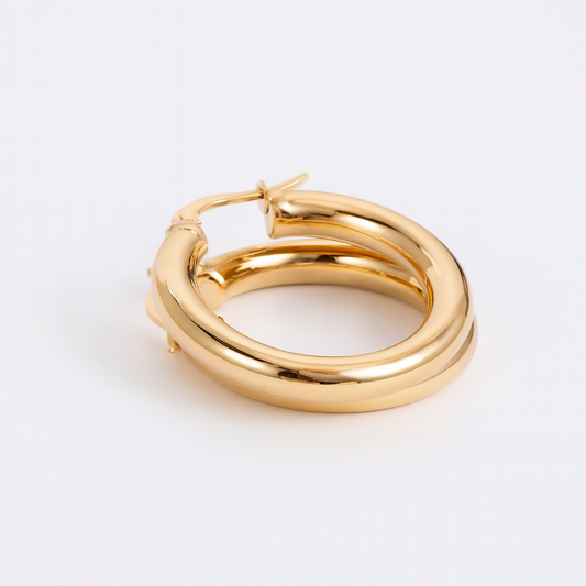 30mm Golden Hoop 18K Gold Plated Earring