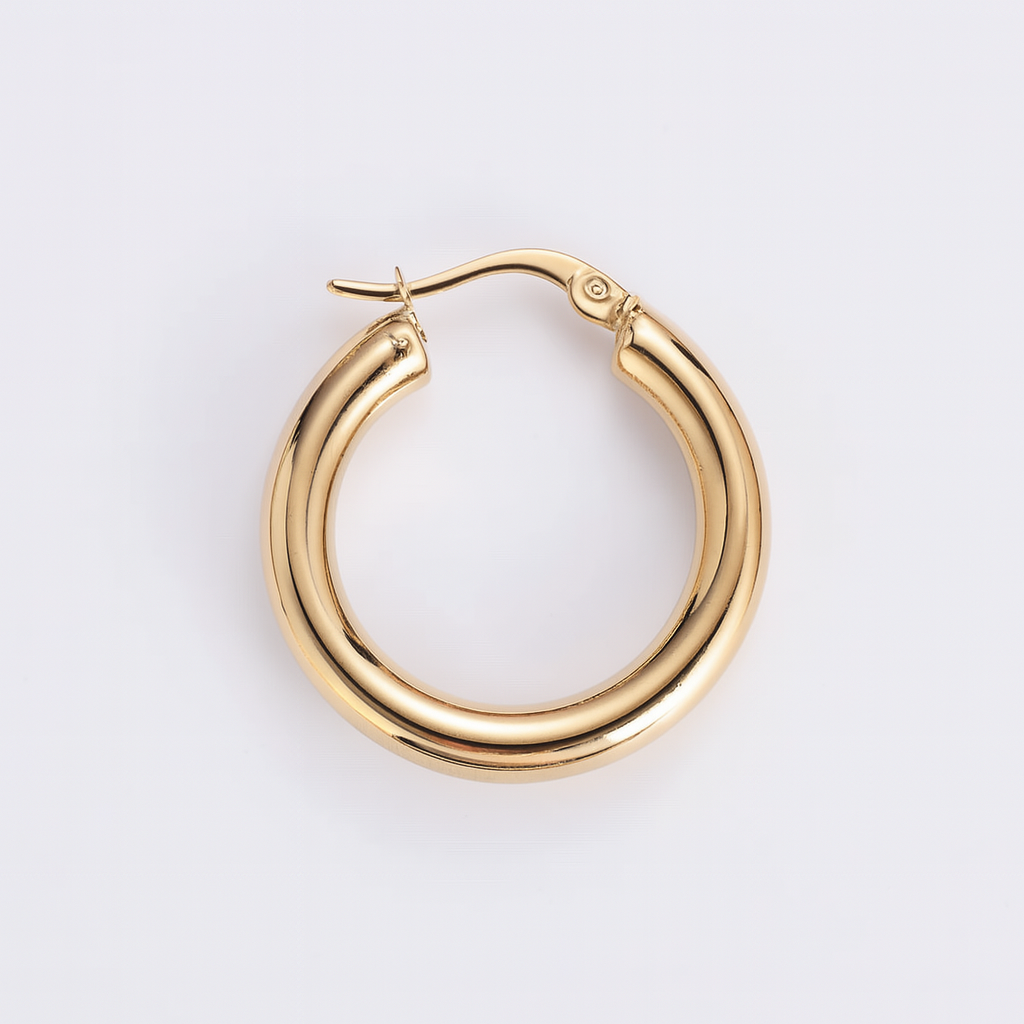 30mm Golden Hoop 18K Gold Plated Earring