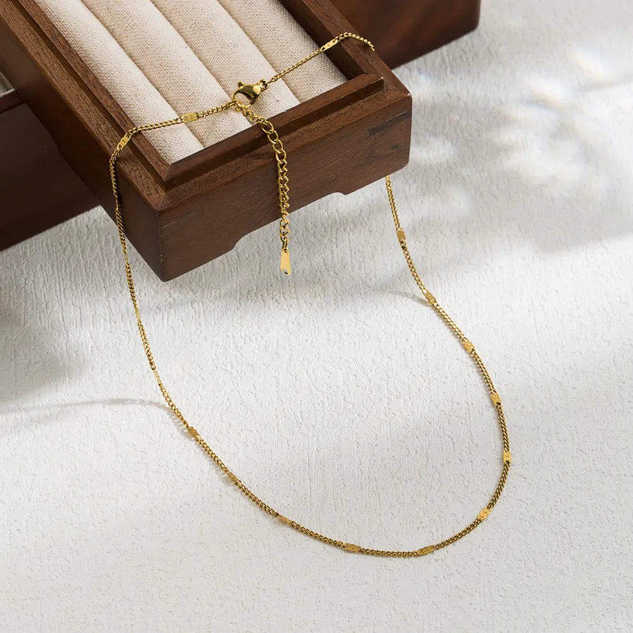 Casual Simple Style Solid Color 304 Stainless Steel Plating Stainless Steel Necklace