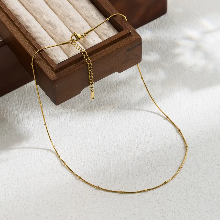 Beaded Casual 304 Stainless Steel Plated Stainless Steel Necklace