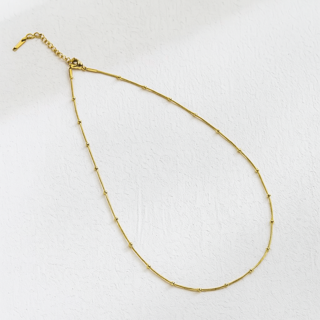 Beaded Casual 304 Stainless Steel Plated Stainless Steel Necklace