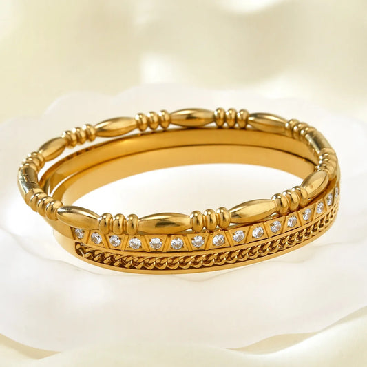 Pretty Dainty 18K Gold Plated 304 Stainless Steel Bangle