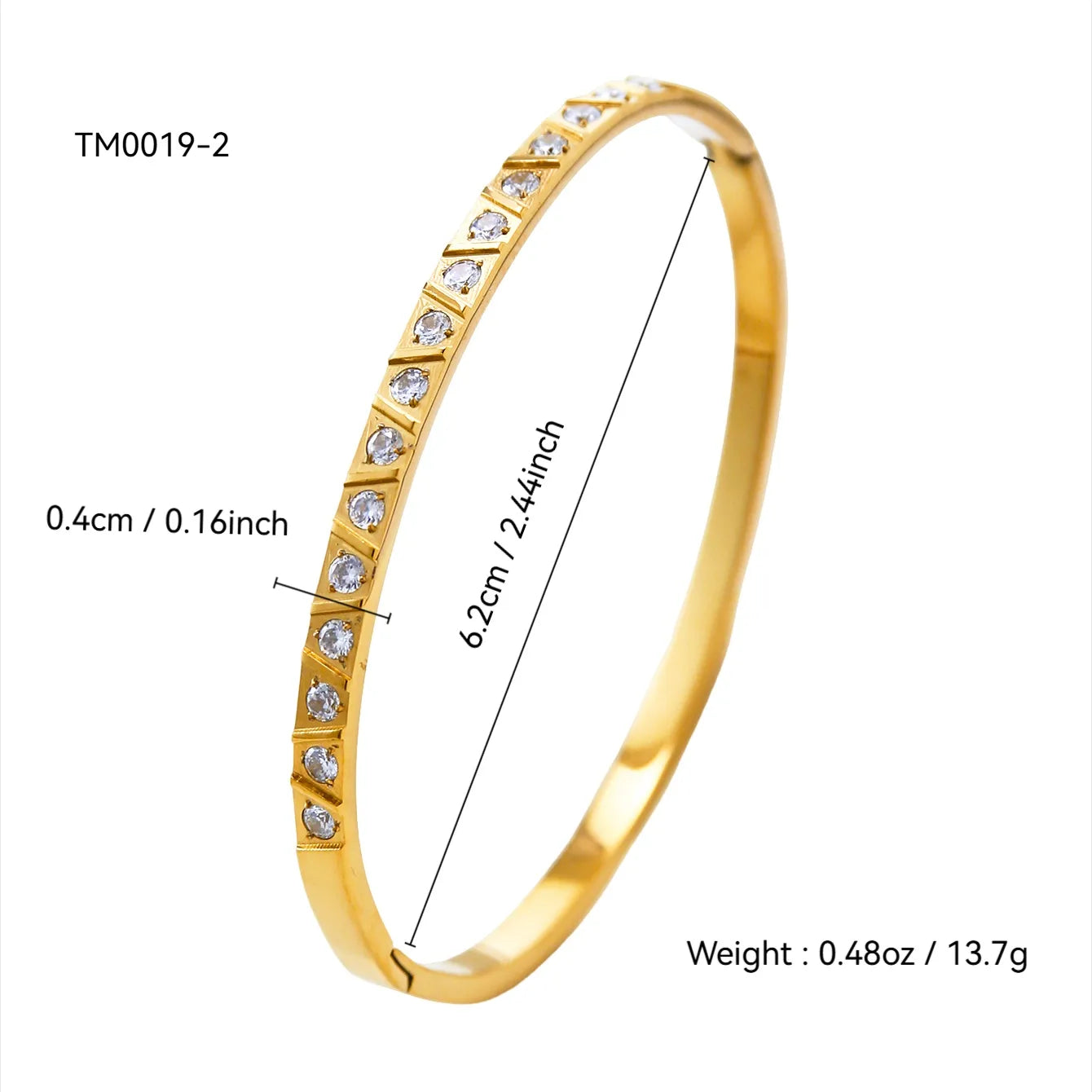 Pretty Dainty 18K Gold Plated 304 Stainless Steel Bangle