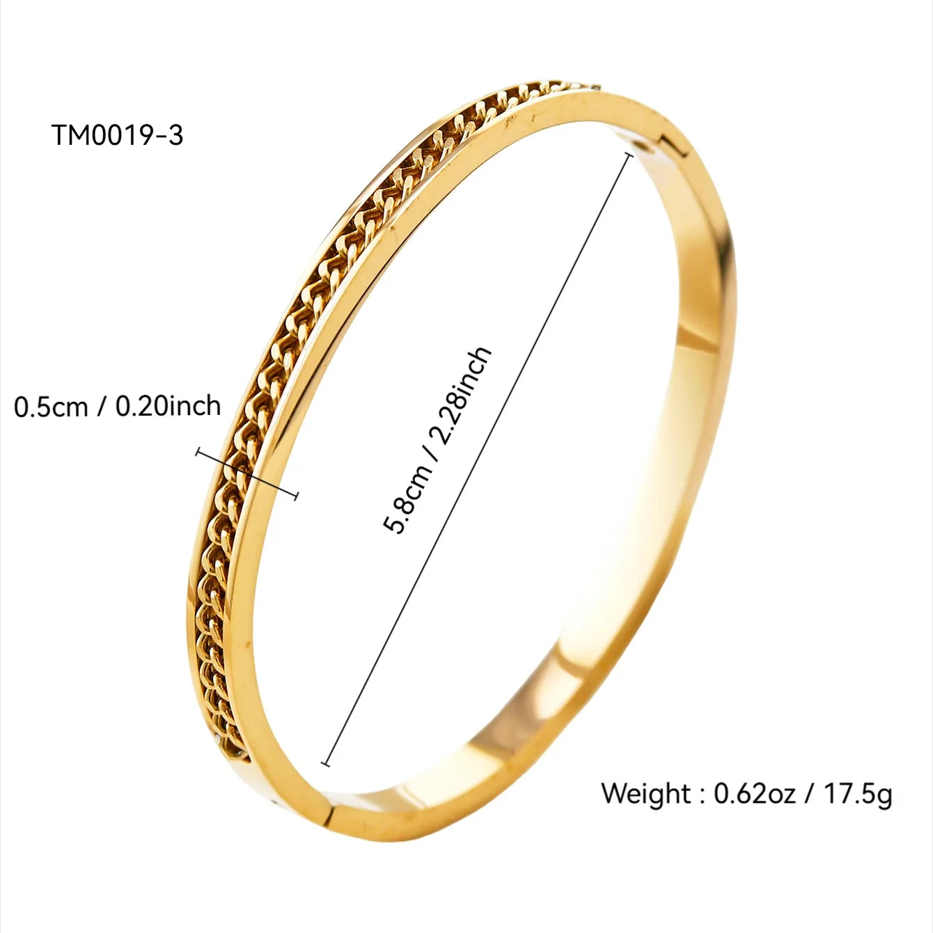 Pretty Dainty 18K Gold Plated 304 Stainless Steel Bangle