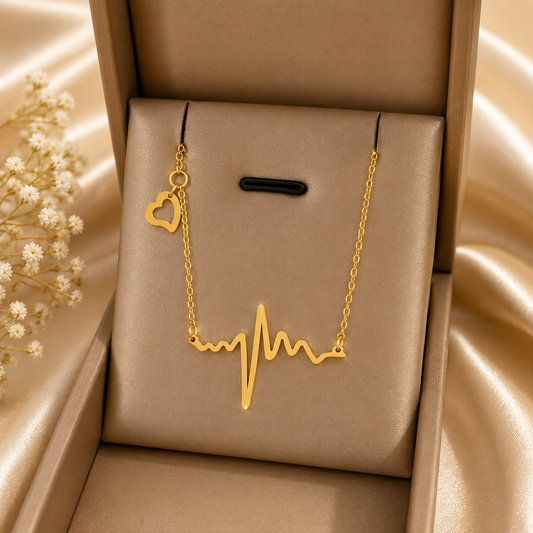 Moving Heart 18K Gold Plated Titanium Steel Necklace