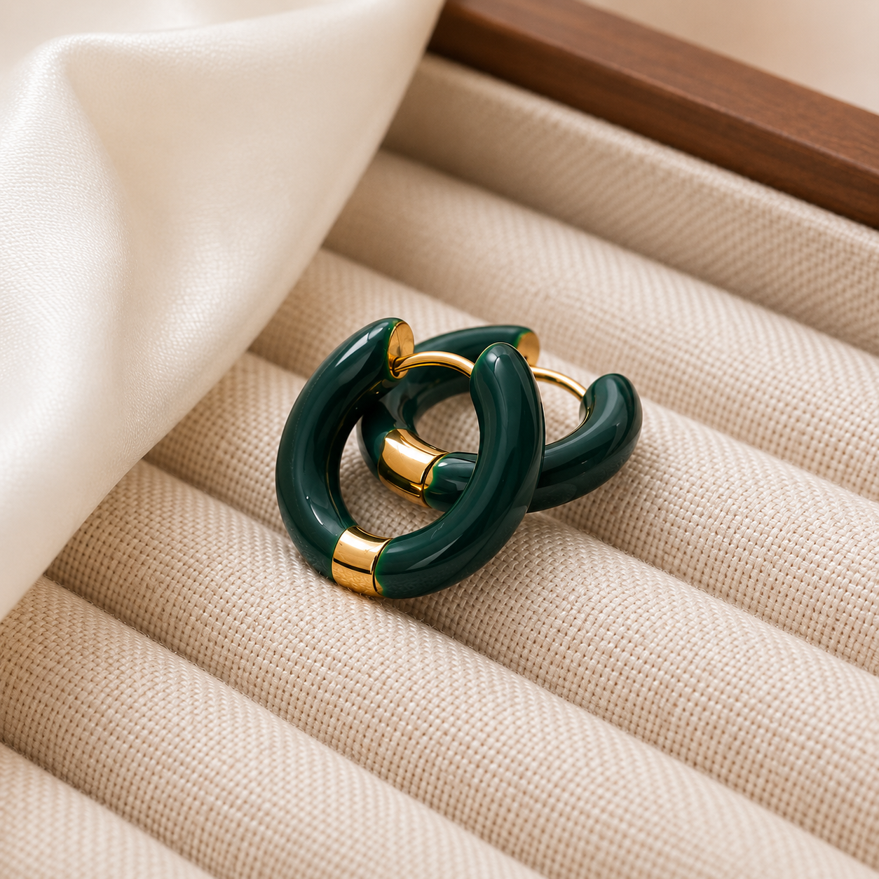French Style U Shape Enamel 304 Stainless Steel Earrings