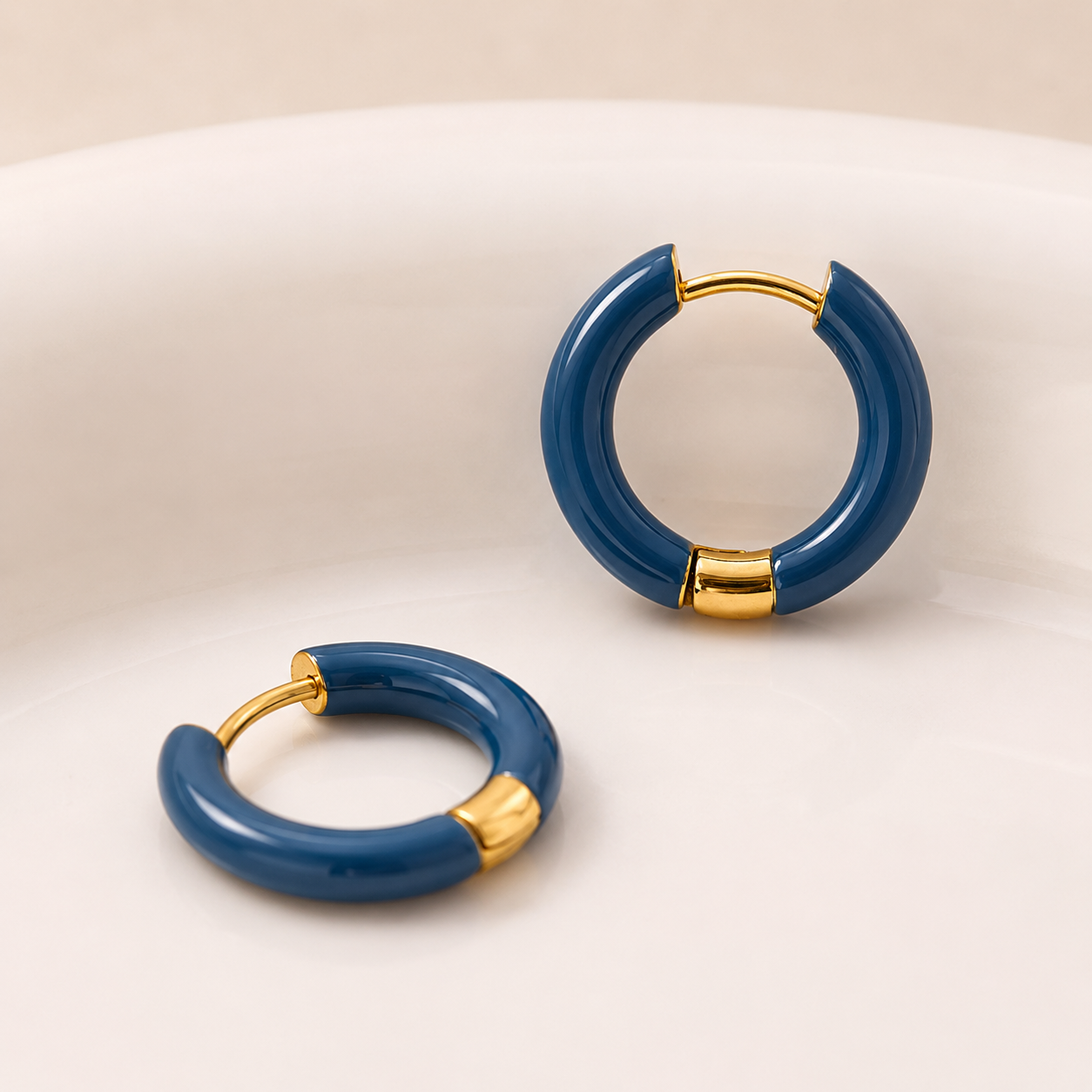Enamel Plating Stainless Steel Titanium Steel 18K Gold Plated Earrings