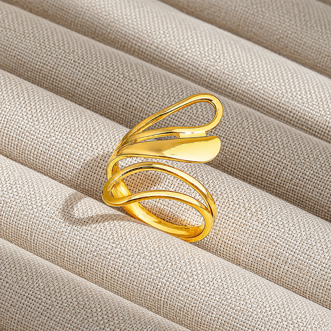 Uniquely Made 18K Gold Plated 304 Stainless Steel Ring