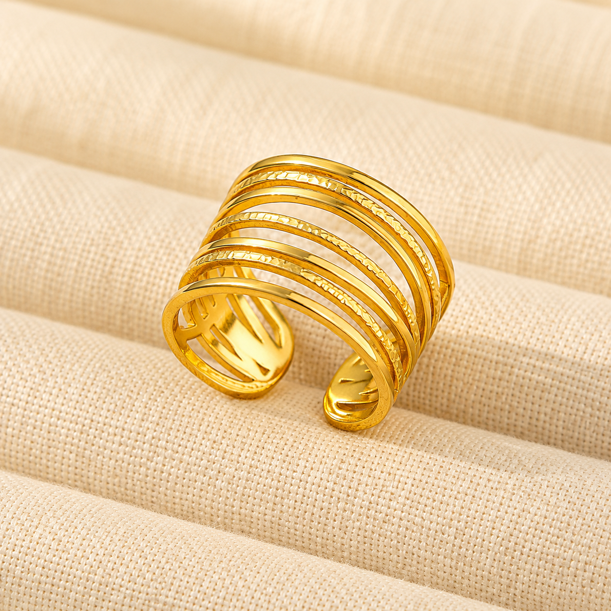 Layered Layers 18K Gold Plated 304 Stainless Steel Ring