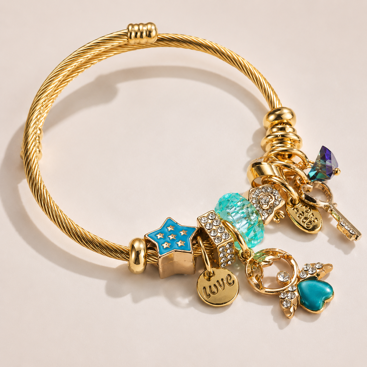 Blue Angel 14K Gold Plated 304 Stainless Steel Bracelet