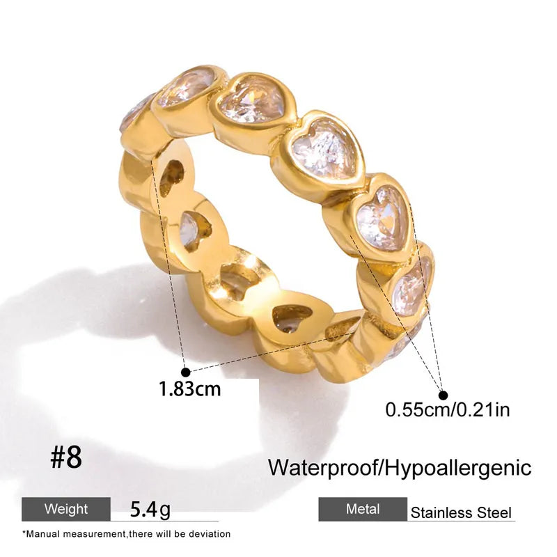 Objective Shapes 18K Gold Plated 304 Stainless Steel Steel Rings