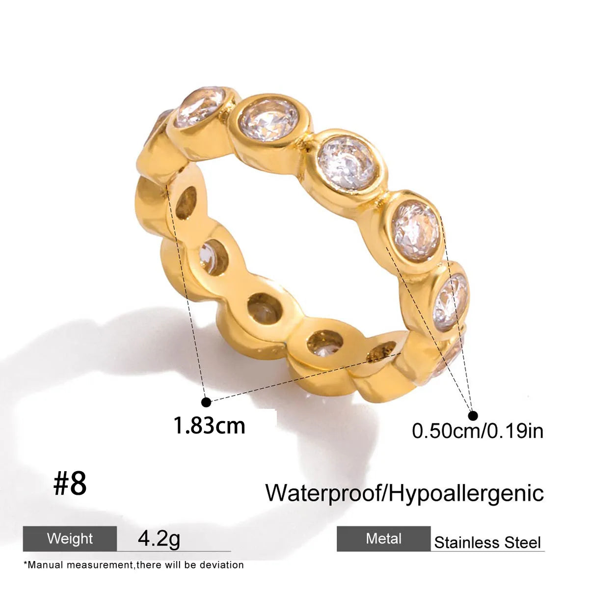Objective Shapes 18K Gold Plated 304 Stainless Steel Steel Rings