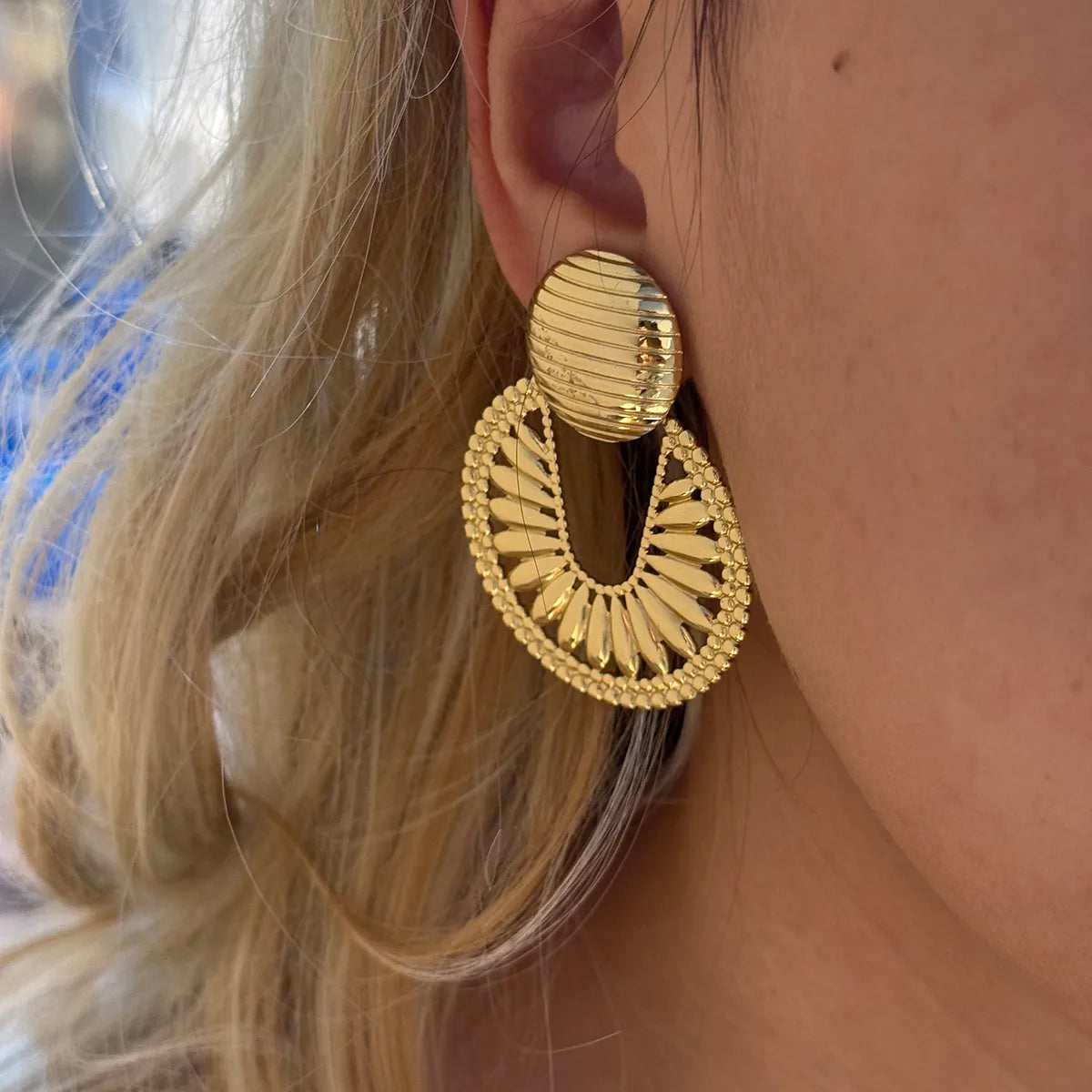 Bold Statement 18K Gold Plated 304 Stainless Steel Earrings