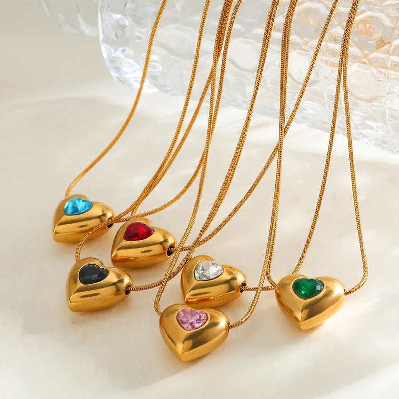 Hearty Gems 18K Gold Plated 304 Stainless Steel Necklace