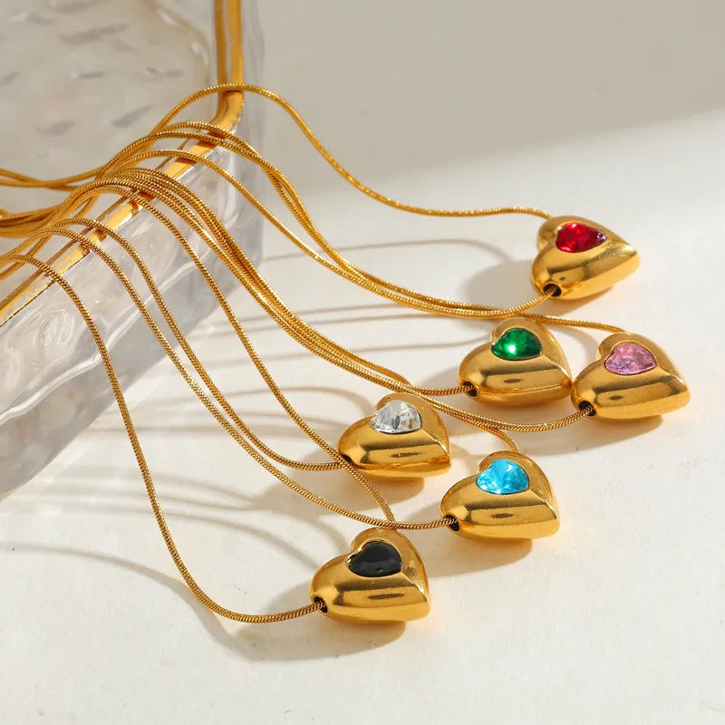 Hearty Gems 18K Gold Plated 304 Stainless Steel Necklace