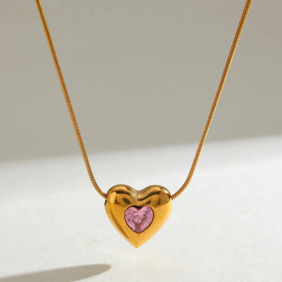 Hearty Gems 18K Gold Plated 304 Stainless Steel Necklace