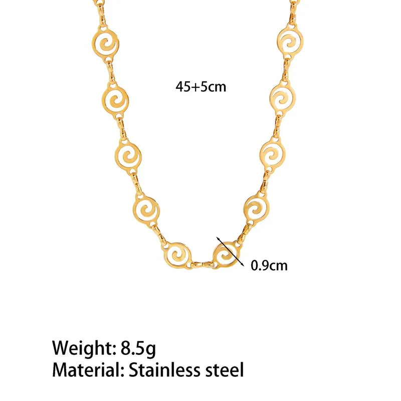 Spiral Around 18K Gold Plated 304 Stainless Steel Necklace