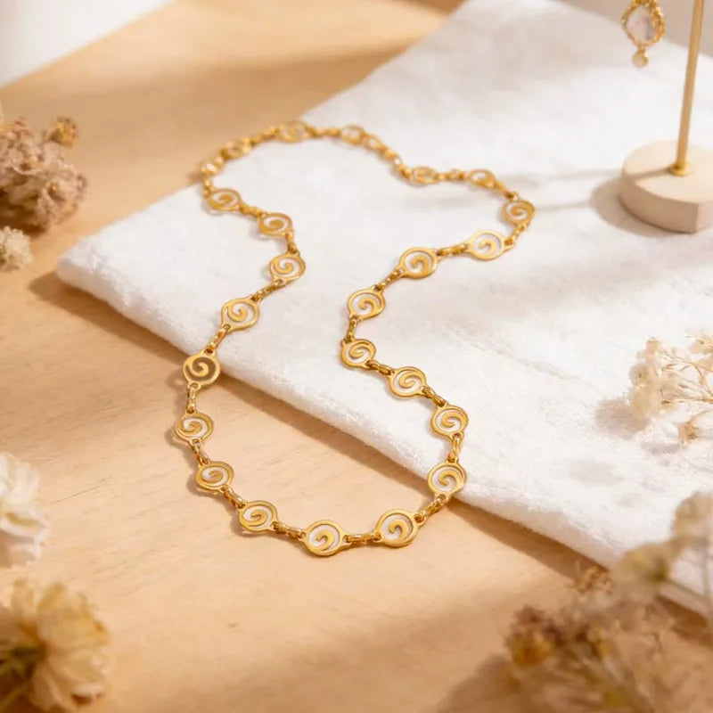 Spiral Around 18K Gold Plated 304 Stainless Steel Necklace