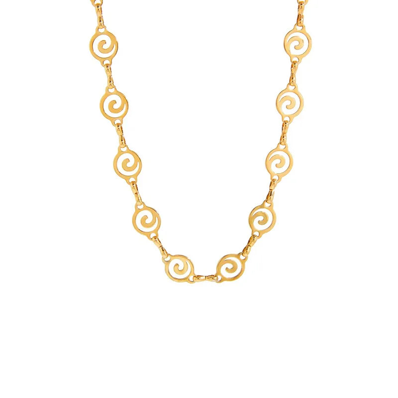 Spiral Around 18K Gold Plated 304 Stainless Steel Necklace