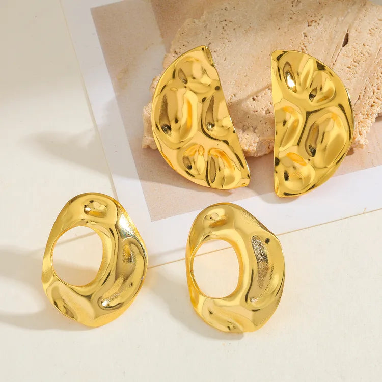 Pan Pressed 18K Gold Plated 304 Stainless Steel Stud