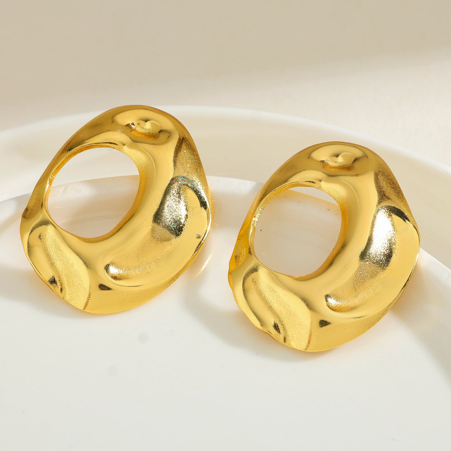 Pan Pressed 18K Gold Plated 304 Stainless Steel Stud