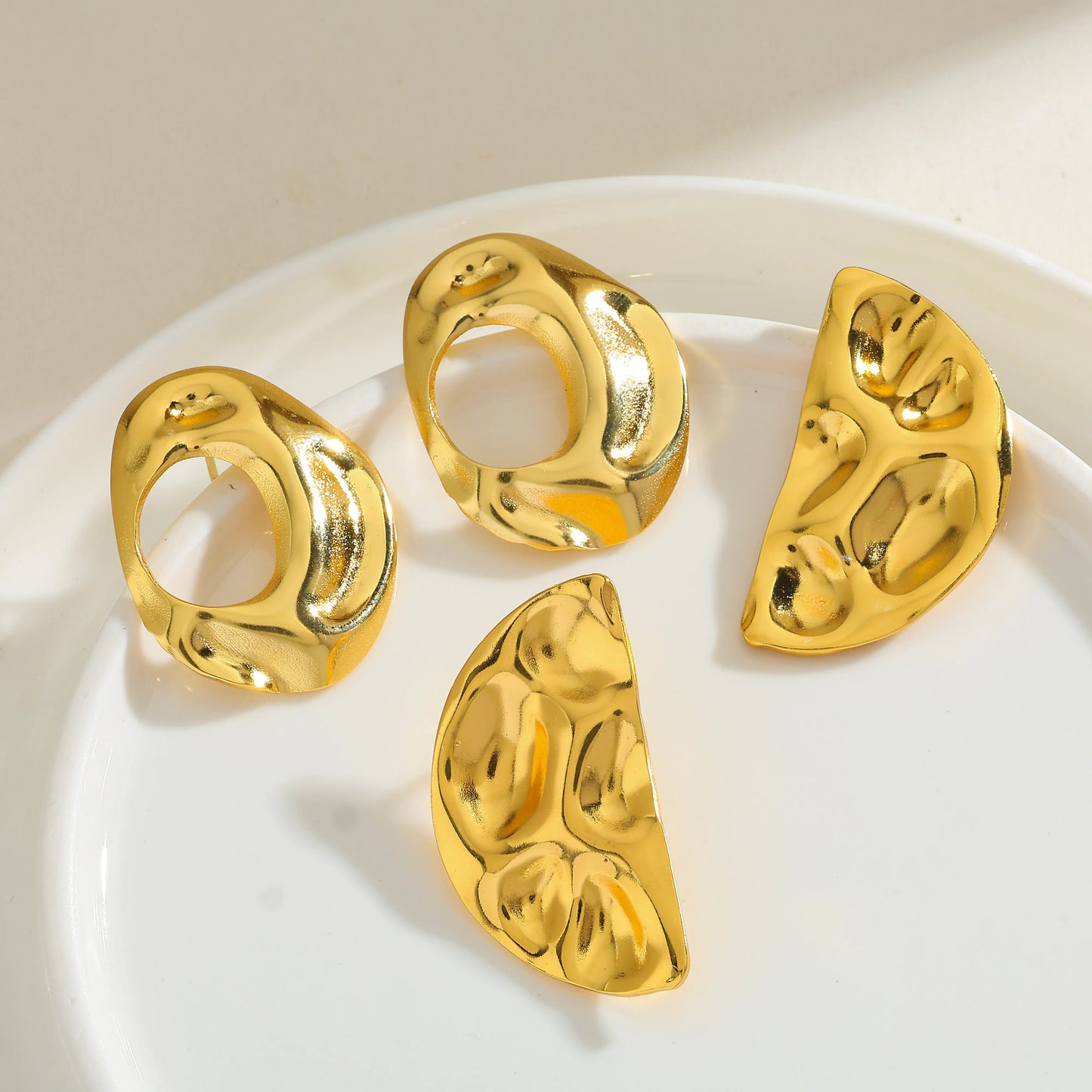 Pan Pressed 18K Gold Plated 304 Stainless Steel Stud