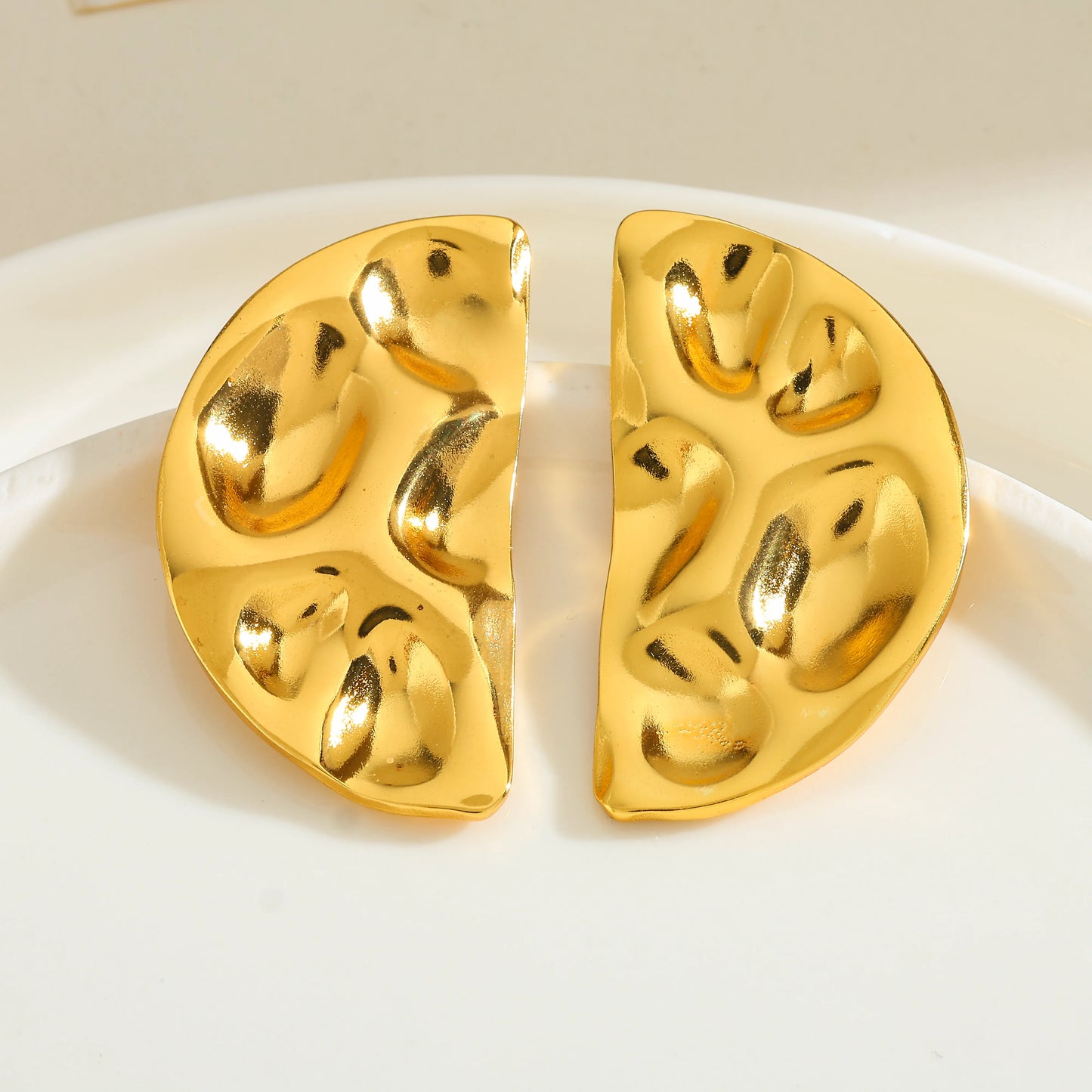 Pan Pressed 18K Gold Plated 304 Stainless Steel Stud