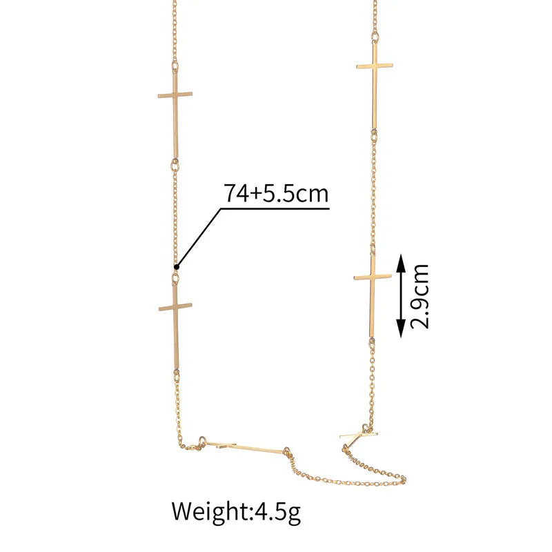 Cross Roads 18K Gold Plated 304 Stainless Steel Necklace