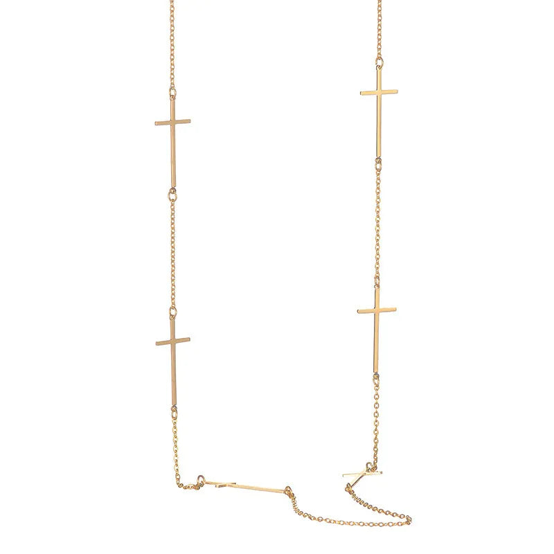 Cross Roads 18K Gold Plated 304 Stainless Steel Necklace