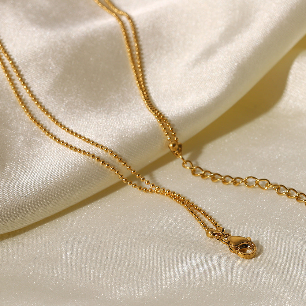Bar Double Layer 18K Gold Plated 304 Stainless Steel Necklace
