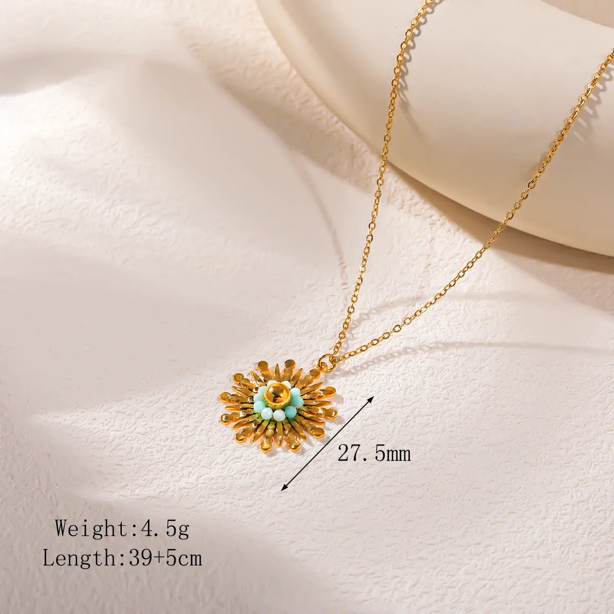 Sun Flower 18K Gold Plated 304 Stainless Steel Necklace