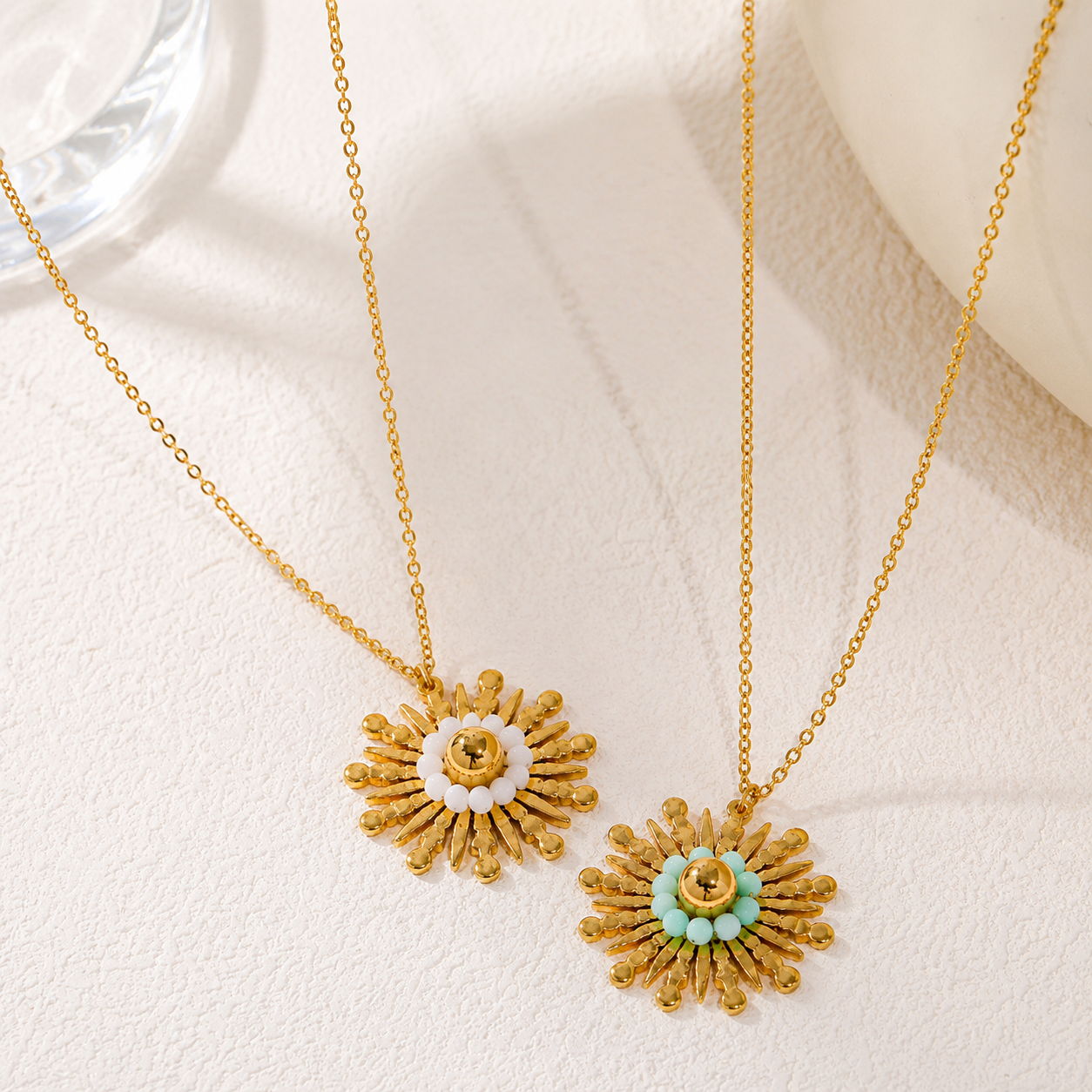 Sun Flower 18K Gold Plated 304 Stainless Steel Necklace
