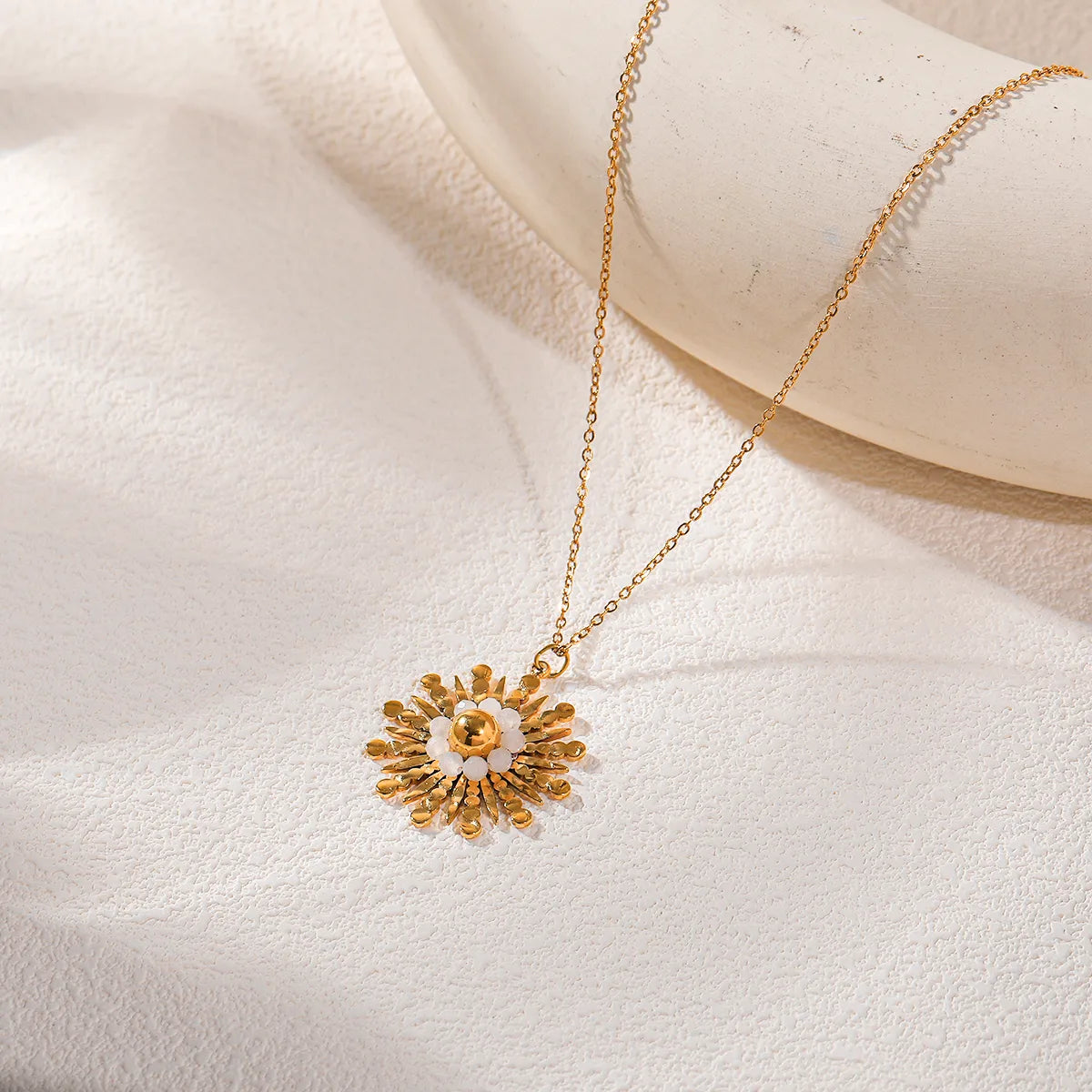 Sun Flower 18K Gold Plated 304 Stainless Steel Necklace