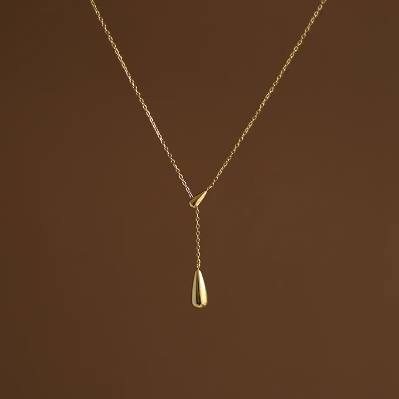 Drop Down Dainty Link 18K Gold Plated 304 Stainless Steel Necklace