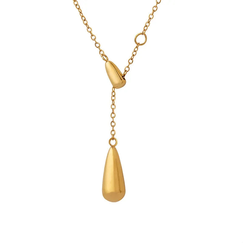 Drop Down Dainty Link 18K Gold Plated 304 Stainless Steel Necklace