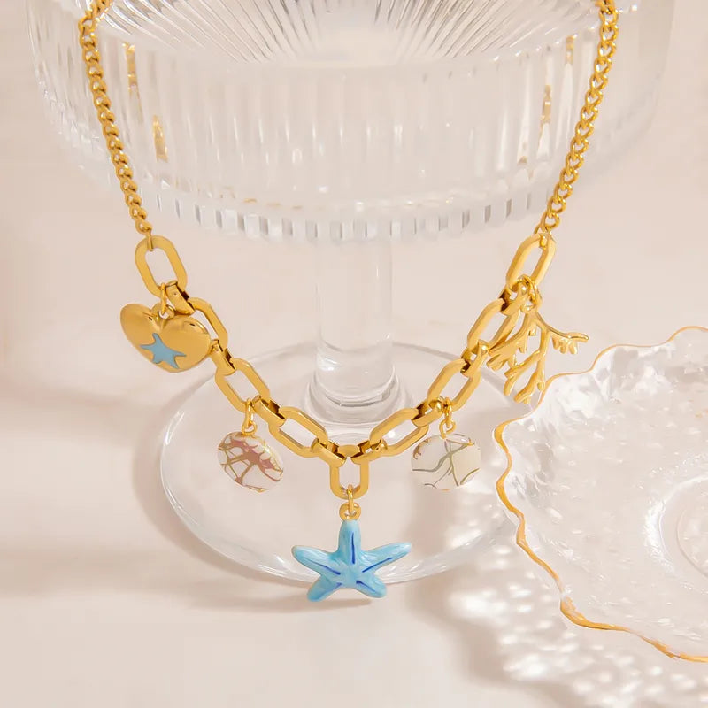 Starfish Reef 18K Gold Plated 304 Stainless Steel Necklace