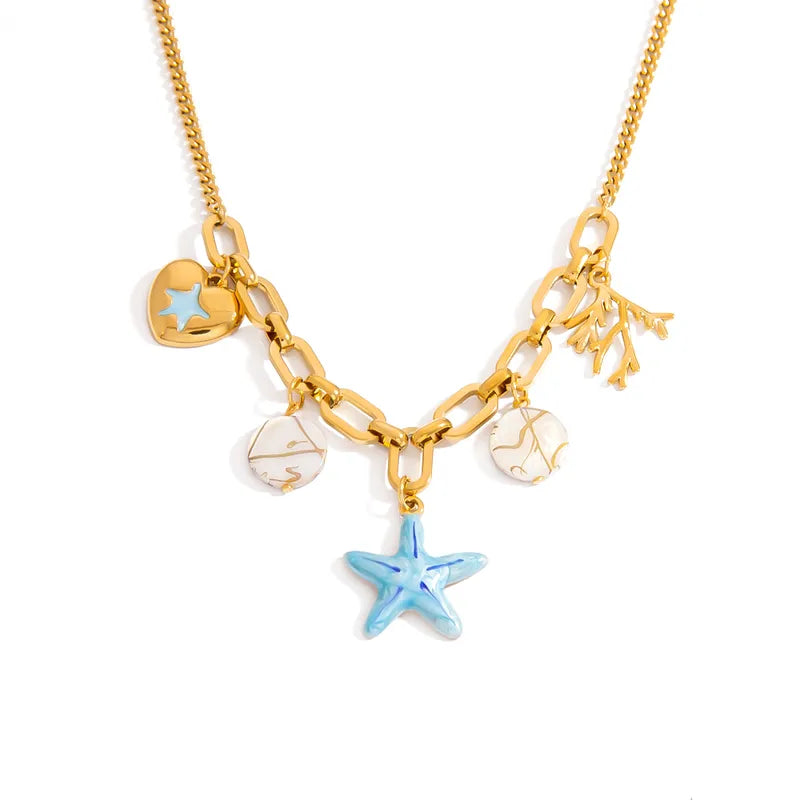 Starfish Reef 18K Gold Plated 304 Stainless Steel Necklace