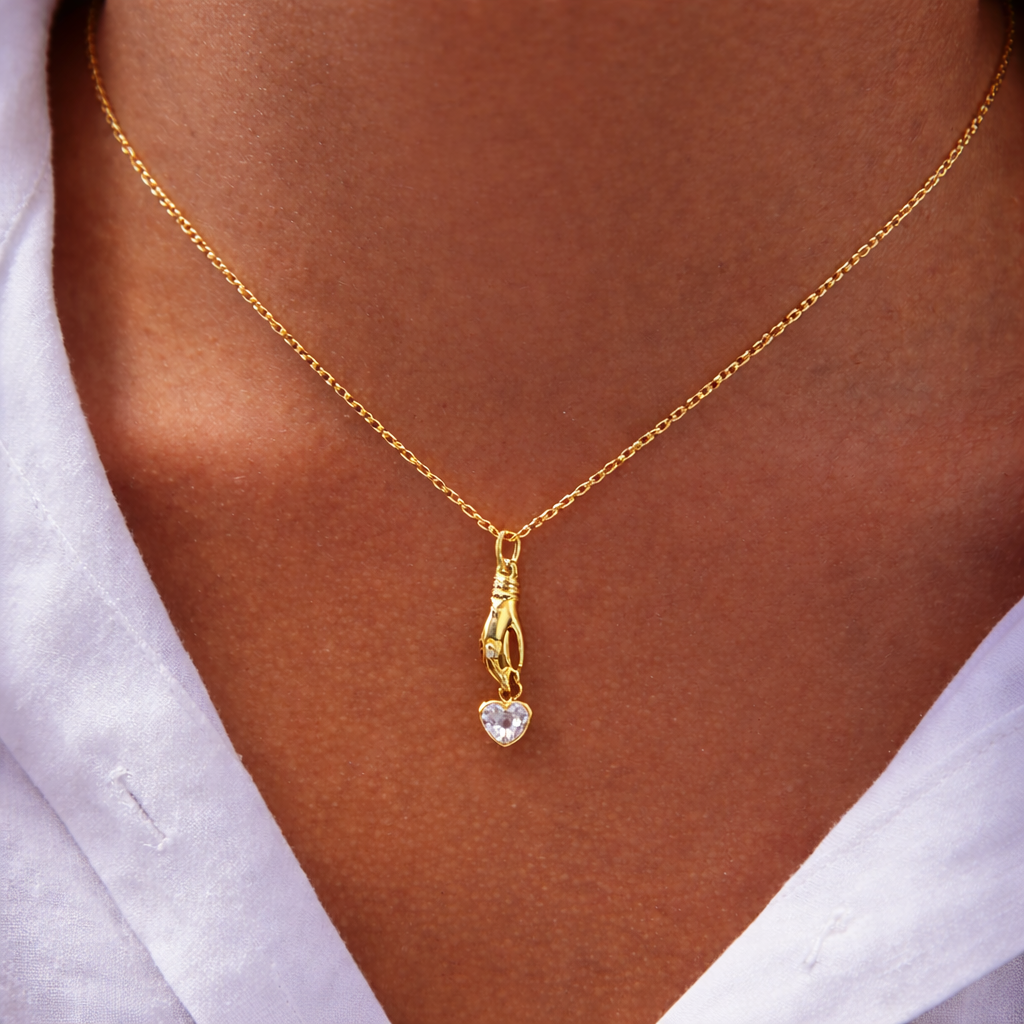 Love Hands 18K Gold Plated 304 Stainless Steel Necklace
