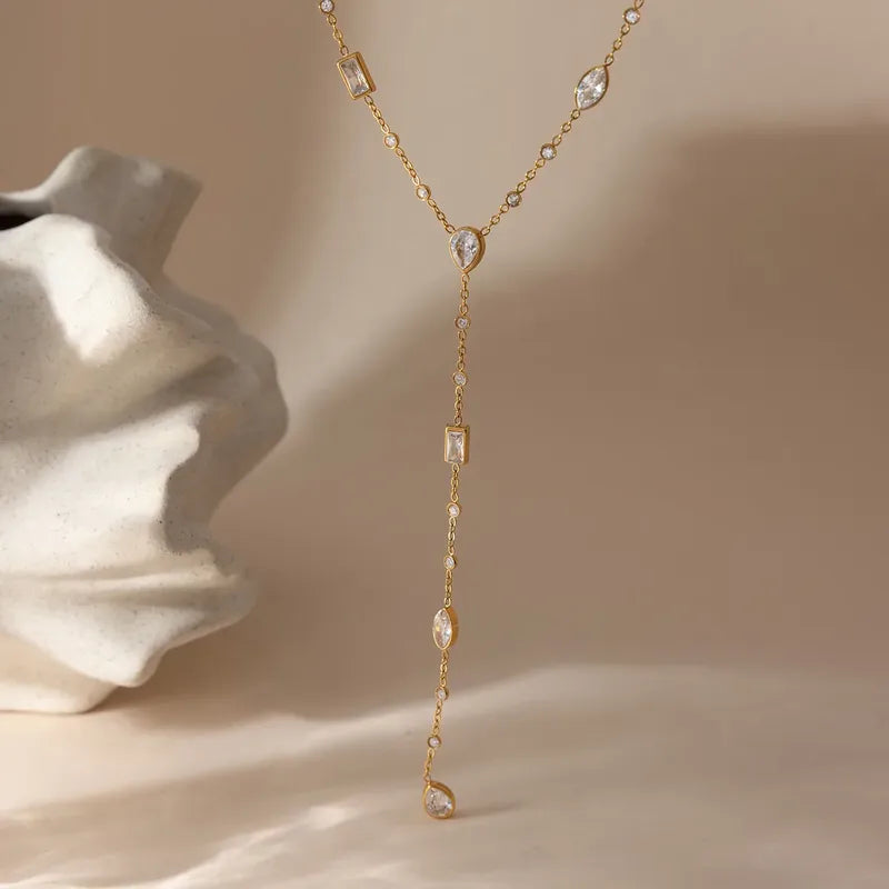 Heart Shapes 18K Gold Plated 304 Stainless Steel Lengthy Necklace