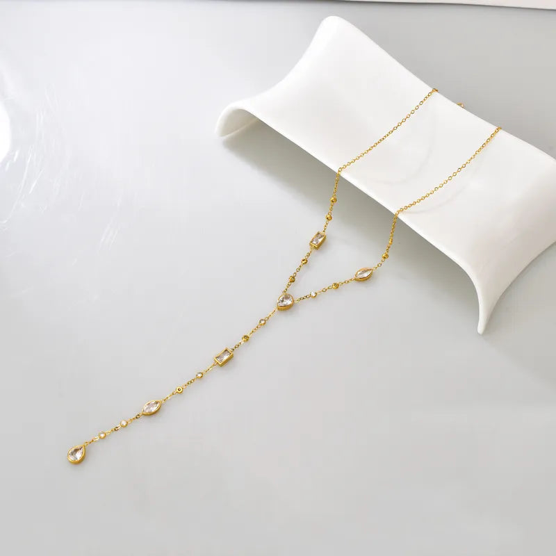 Heart Shapes 18K Gold Plated 304 Stainless Steel Lengthy Necklace