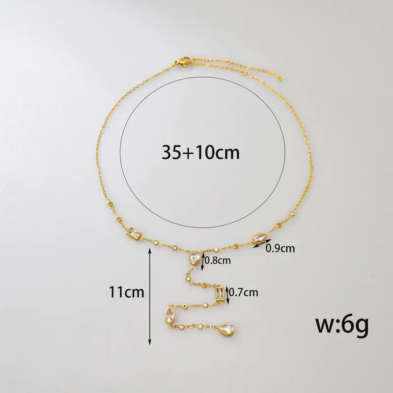 Heart Shapes 18K Gold Plated 304 Stainless Steel Lengthy Necklace