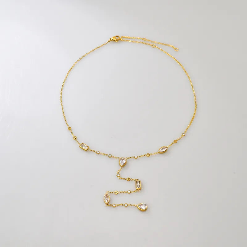 Heart Shapes 18K Gold Plated 304 Stainless Steel Lengthy Necklace