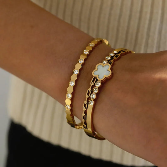 Little Clover 18K Gold Plated Stainless Steel Bands