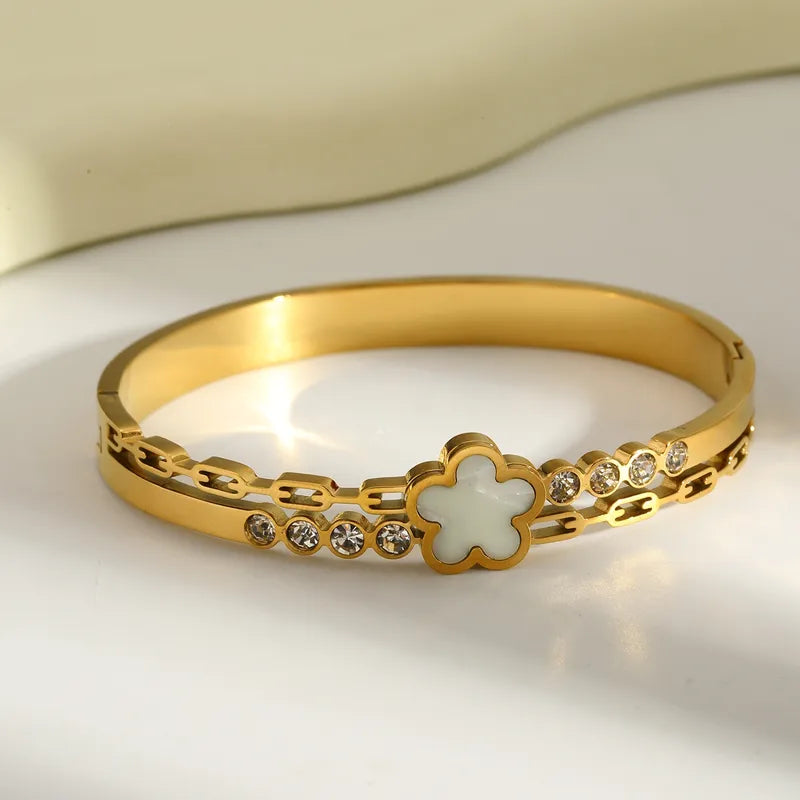 Little Clover 18K Gold Plated Stainless Steel Bands