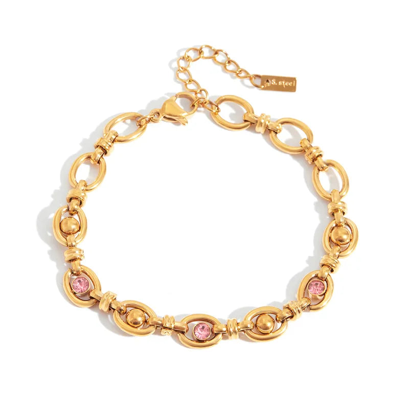 Tennis Modern 18K Gold Plated 304 Stainless Steel Bracelets