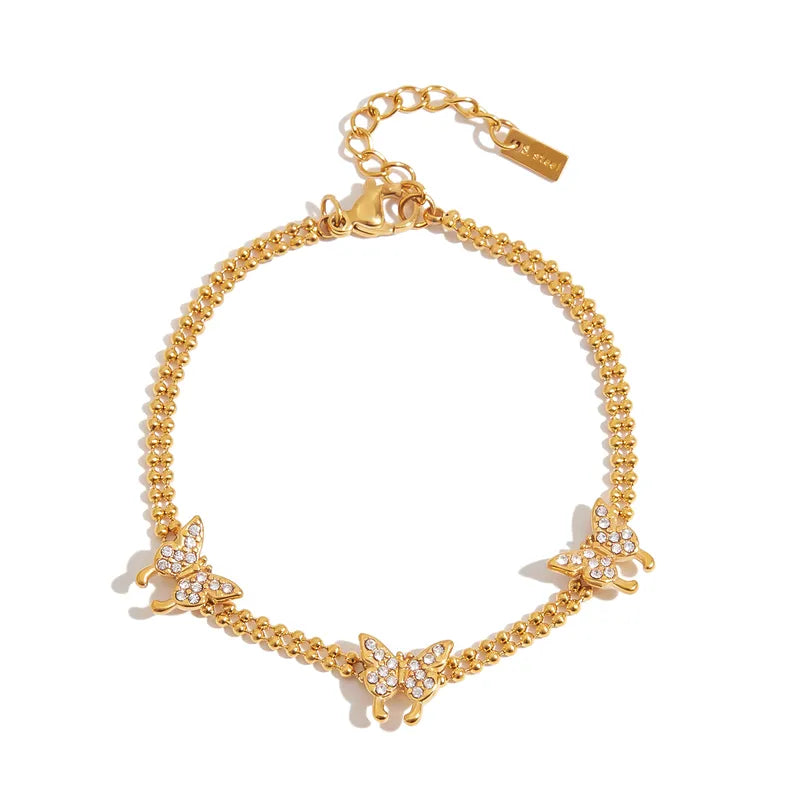 Tennis Modern 18K Gold Plated 304 Stainless Steel Bracelets
