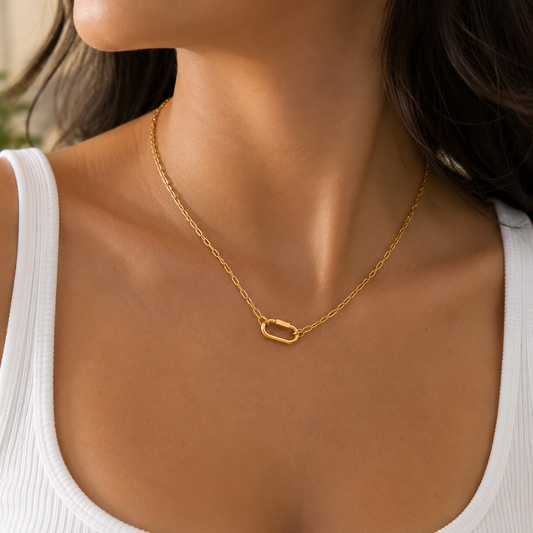 PaperClip 18K Gold Plated 304 Stainless Steel Necklace