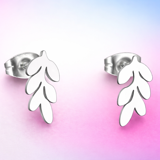 Fashion Leaves 304 Stainless Steel 18K Gold Plated Ear Studs