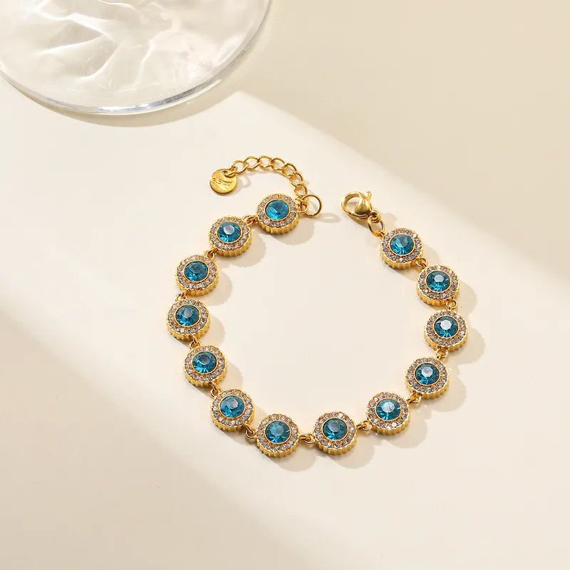 Blue Blue 18K Gold Plated 304 Stainless Steel Bracelet