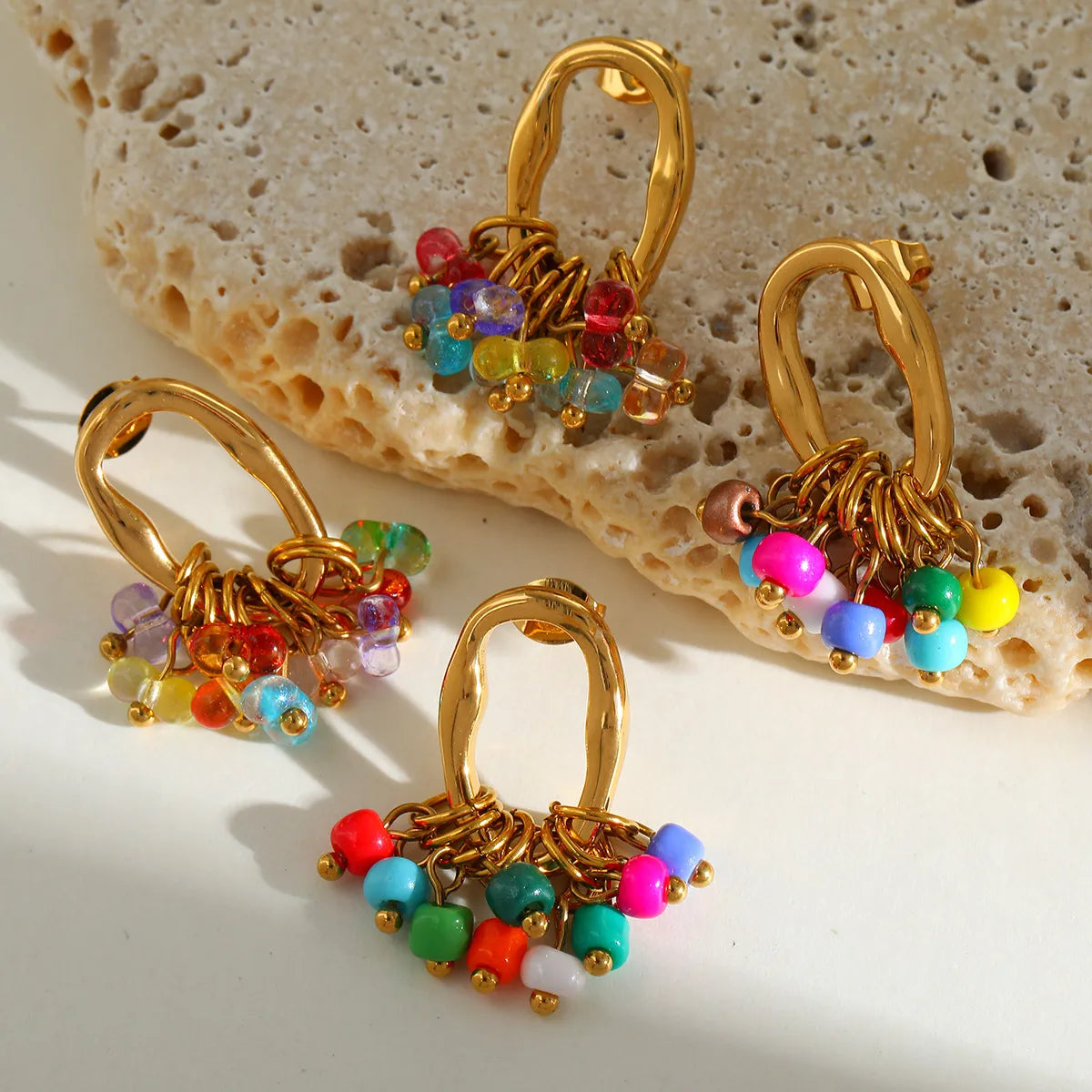 Colors Of Life 18K Gold Plated 304 Stainless Steel Earring